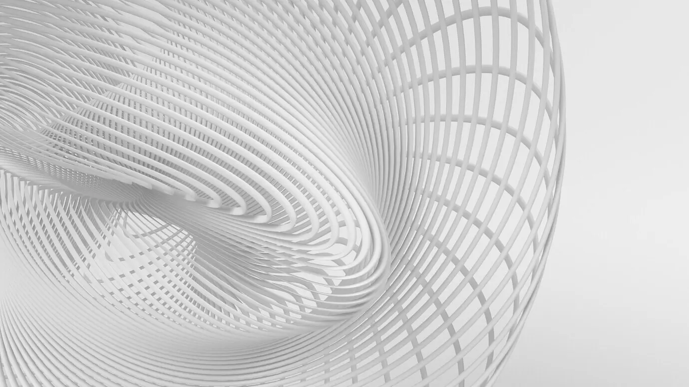 Dreidimensionaler geometrisch-abstrakter Hintergrund mit Verdrehung