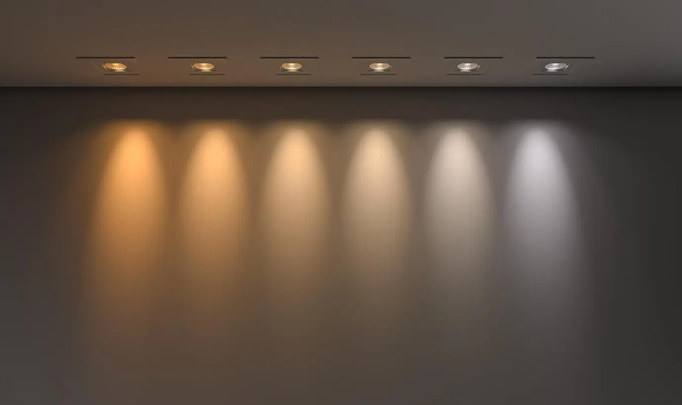 Gegenüberstellung der Farbtemperaturen von LED-Leuchten