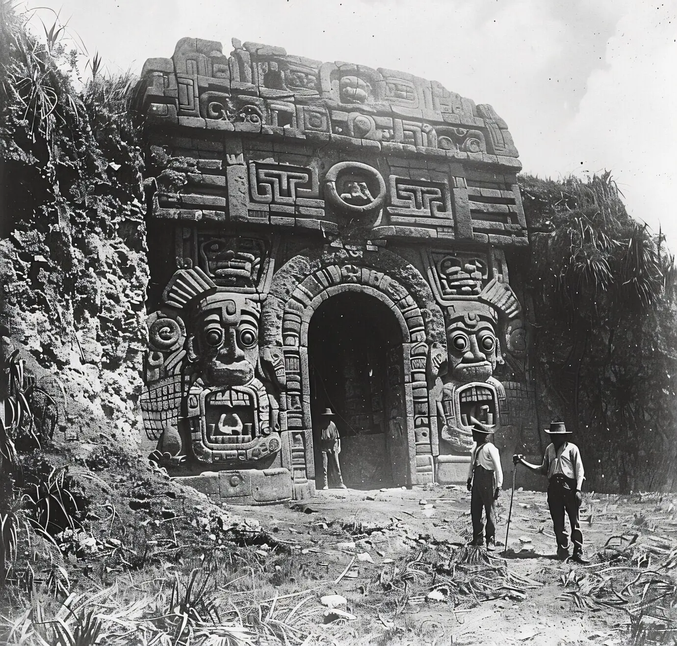 In Steine gemeißeltes Inka- und Maya-Design